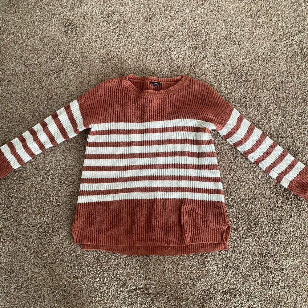 Staccato Rust and White Striped Sweater